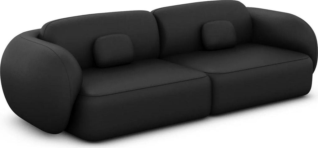 Kunstleder 4-Sitzer Couch Mira Schwarz