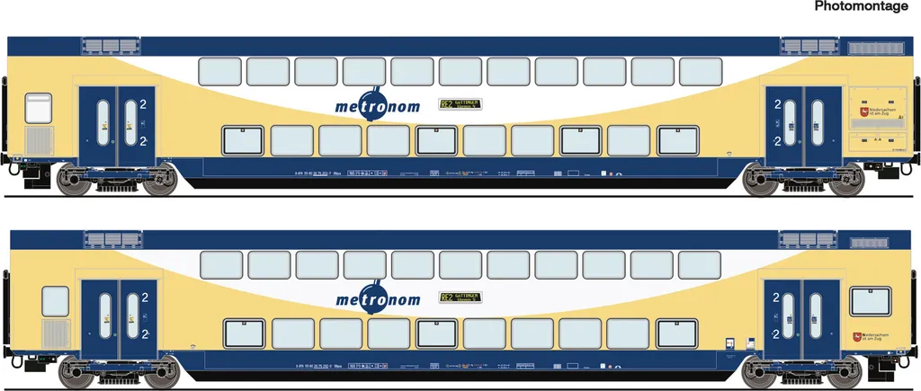 Roco 6200106 Set de 2 voiture doppelstockwagen metronom HO