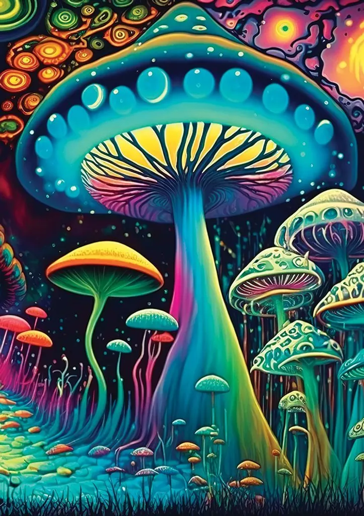 Puzzle 1000 pièces robuste YAZZ : Champignons du pays des merveilles