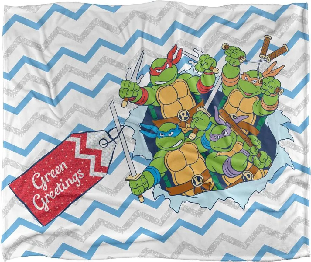 Plaid de Voyage TMNT - Couverture de Lit Enfant 152x127 cm Douceur Soie