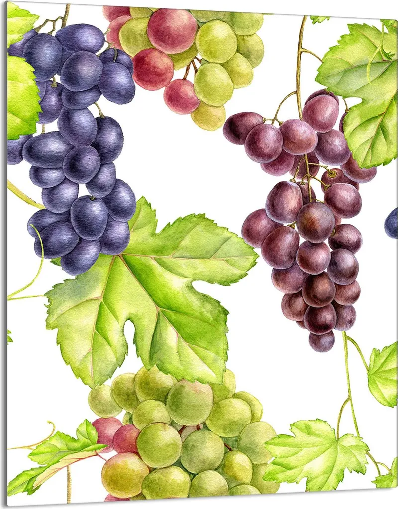 Piastra di copertura del piano cottura 40x52 Coperchio del piano cottura in ceramica Paraspruzzi Piatto in vetro Tagliere decorativo, verde uva