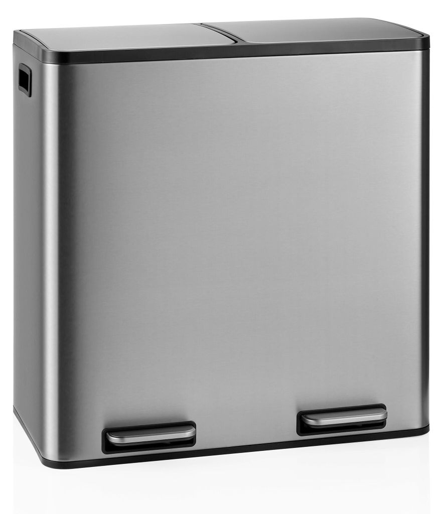 hjh OFFICE Mülleimer 60 Liter Clean 13 S Abfalleimer Mülltrenner rechteckig für Küche, Büro mit Step-On 62.0 x 58.5 x 32.0 cm