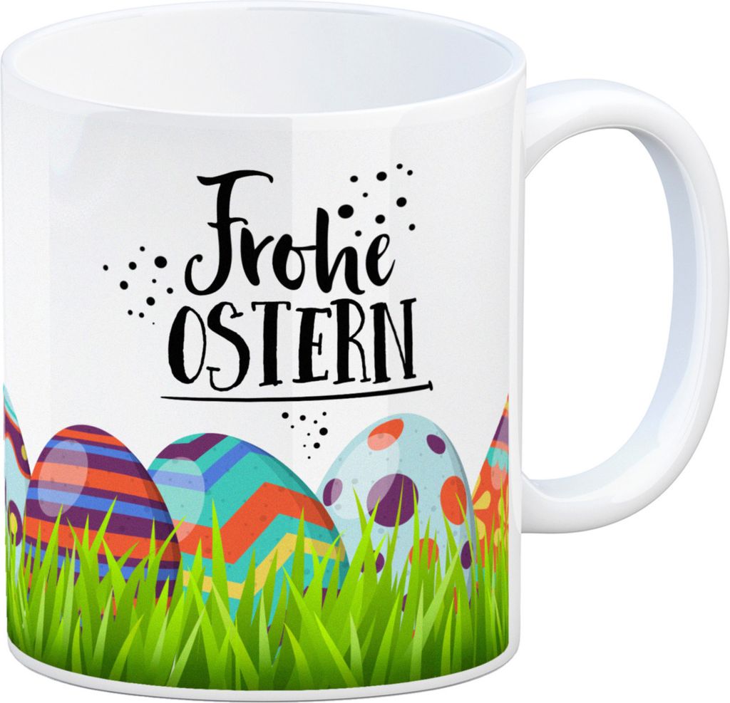 Kaffeebecher mit Spruch: Frohe Ostern Kaffeetasse Tasse