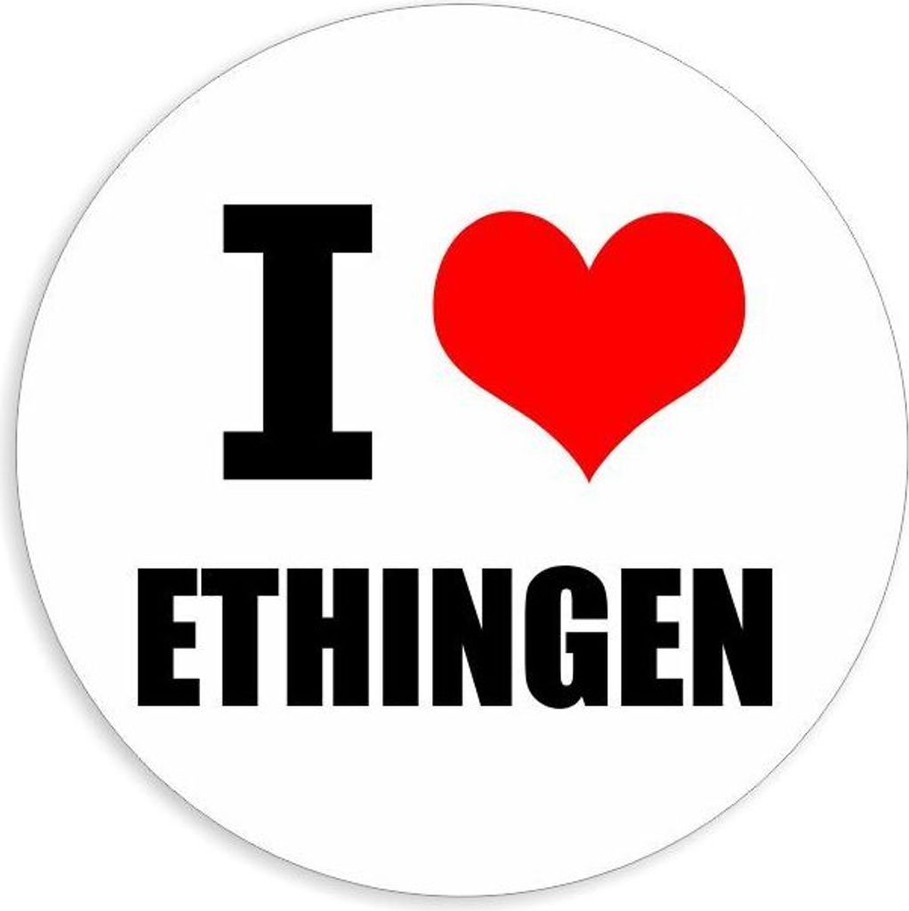 Kiwistar - Autoaufkleber - 5x5 cm - außen klebend - I love Ethingen für Auto, Laptop, Fahrrad, LKW, Motorrad Aufkleber mehrfarbig Sticker Decal