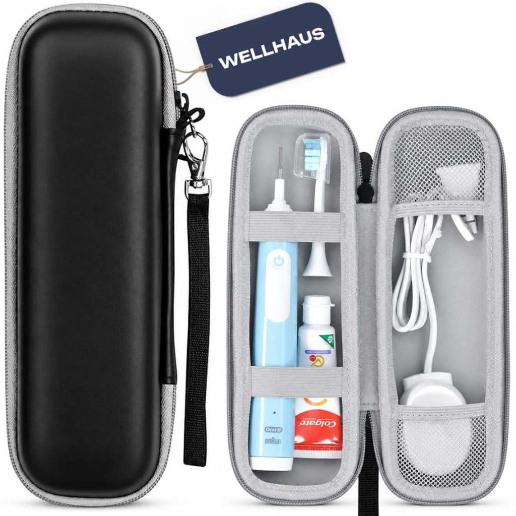 WELLHAUS Premium Reiseetui elektrische Zahnbuerste schwarz Produktbild 