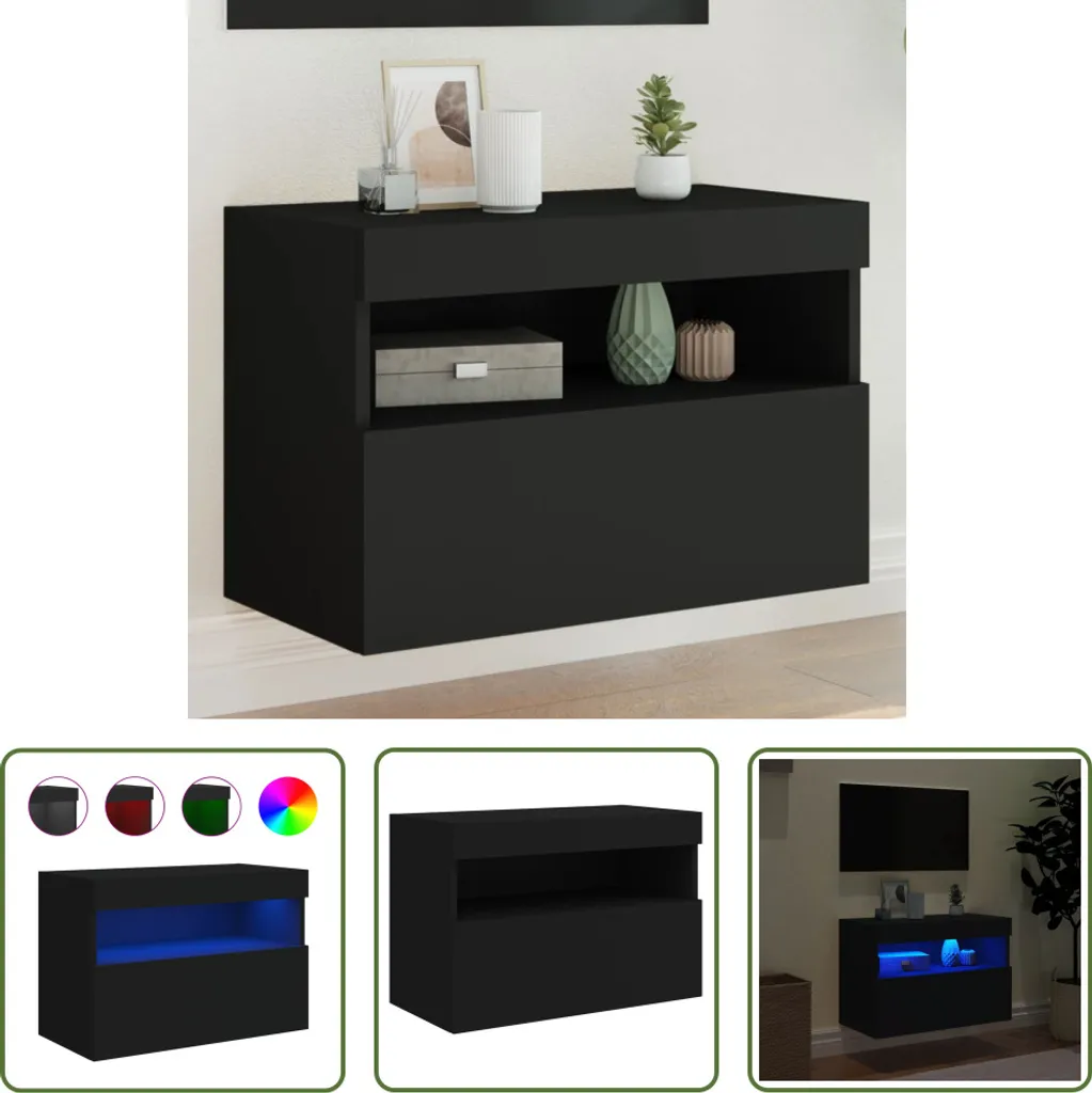 Mobile TV Sospeso LED Nero 60cm | Arredo Soggiorno Minimal The Living Store