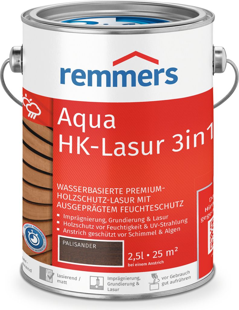 Remmers Aqua HK-Lasur 3in1 palisander (RC-720) 2,5 l, Produktbild 