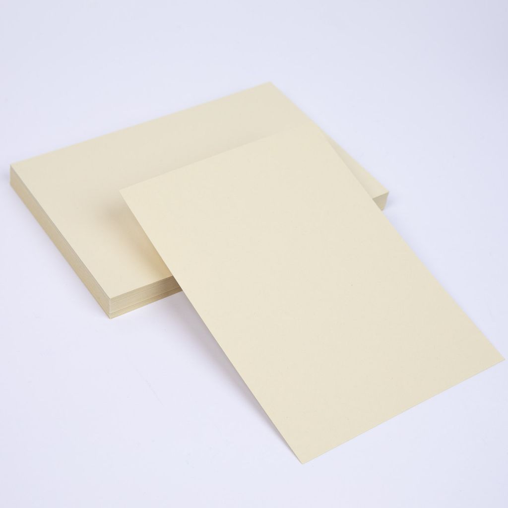 50 x Geschenkkarten DIN A6 blanko Tonkarton Postkarte Chamois Creme