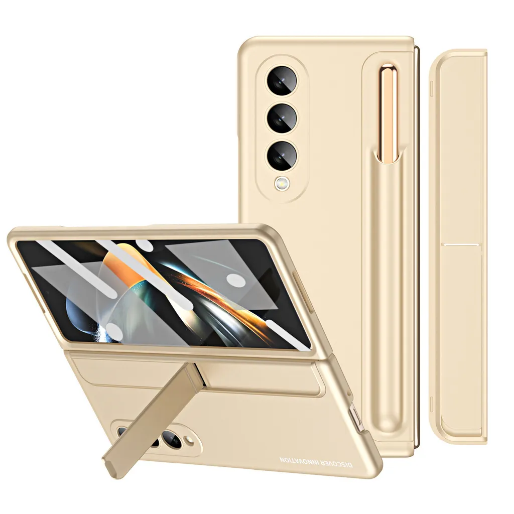 Case Samsung Z Fold 4 5G Hard PC Beige: Slot Penna e Kickstand