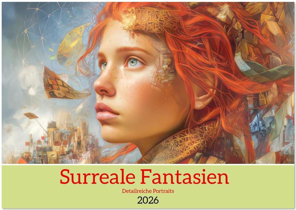 Surreale Fantasien - Detailreiche Portraits (Tischkalender 2026 DIN A5 quer), CALVENDO Monatskalender