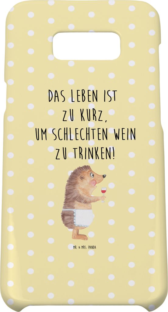 Mr. & Mrs. Panda Samsung Galaxy S8 plus Handyhülle Igel Wein - Gelb Pastell - Geschenk, Handy, Lustige Sprüche, Cover, Spruch, Rotwein, Weinglas,...