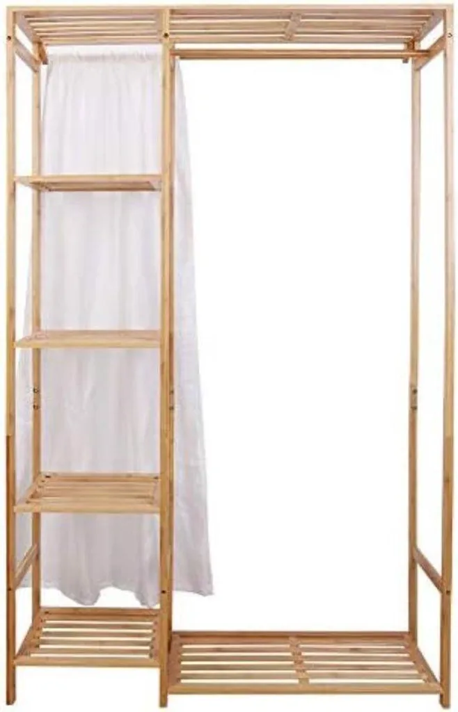Porte-manteau sur pied en bambou écologique et bois massif haute qualité