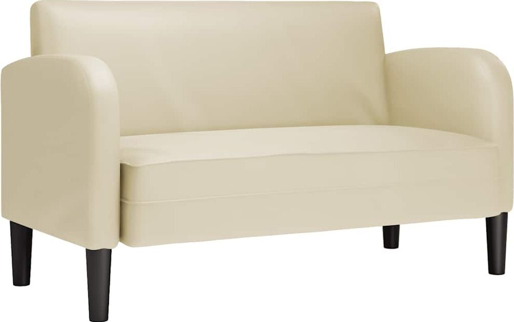 vidaXL Zweisitzer-Sofa Creme 110 cm Kunstleder