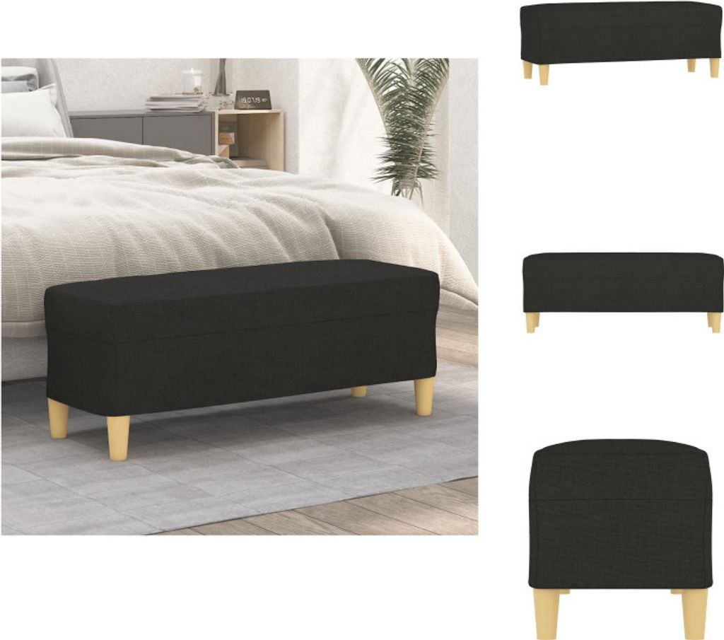 vidaXL Sitzbank Schwarz 100x35x41 cm Stoff - Sitzbänke