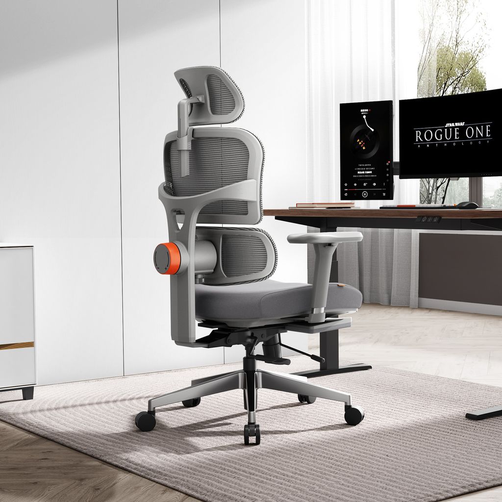 NEWTRAL NT002 Ergonomischer Bürostuhl mit Fußstütze - Schreibtischstuhl mit hoher Rückenlehne mit einzigartiger verstellbarer Lordosenstütze 4...