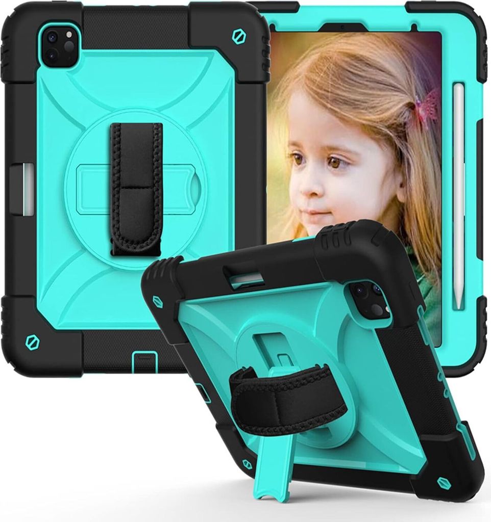 Tasche für iPad Air 5/Air 4/Pro 11" mit Schultergurt Ständer Mint