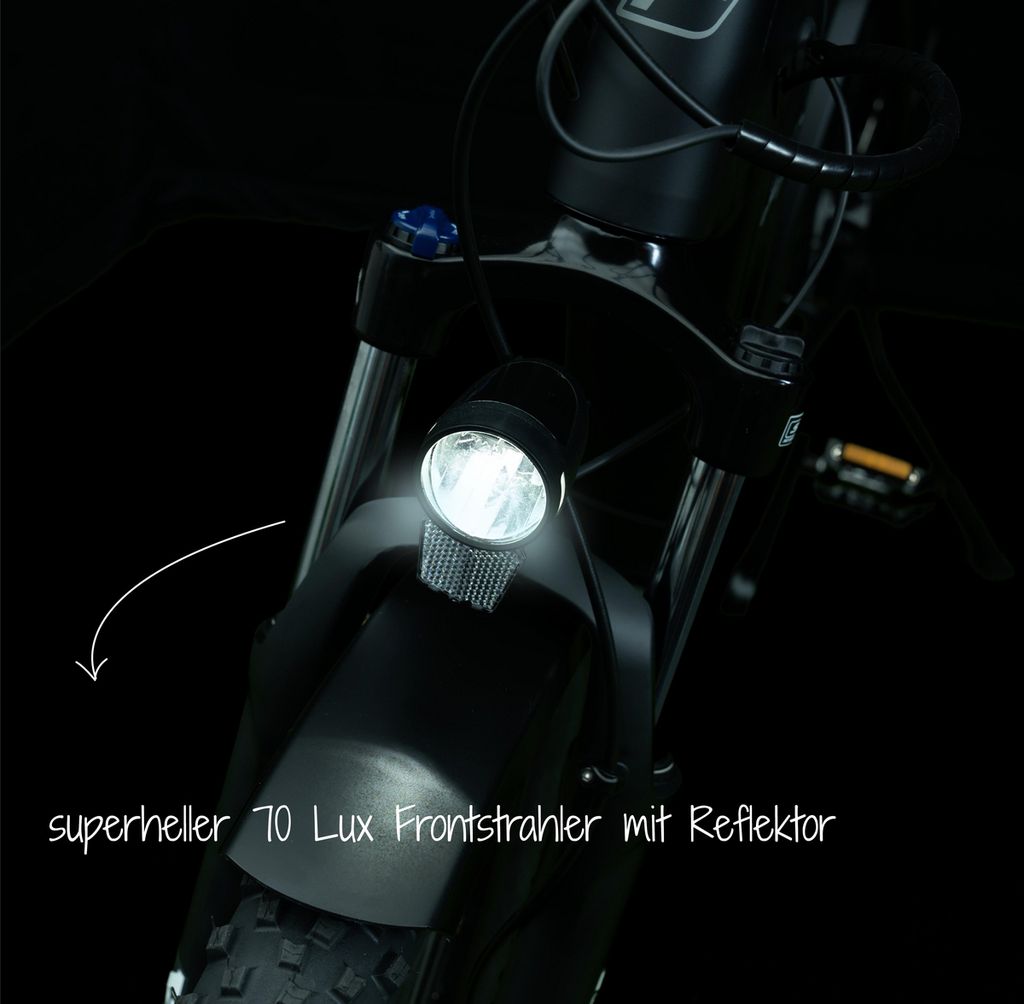 Fischer Fahrrad Dynamo Halogen-Scheinwerfer 10 Lux – Schwarz/grau, Halogen