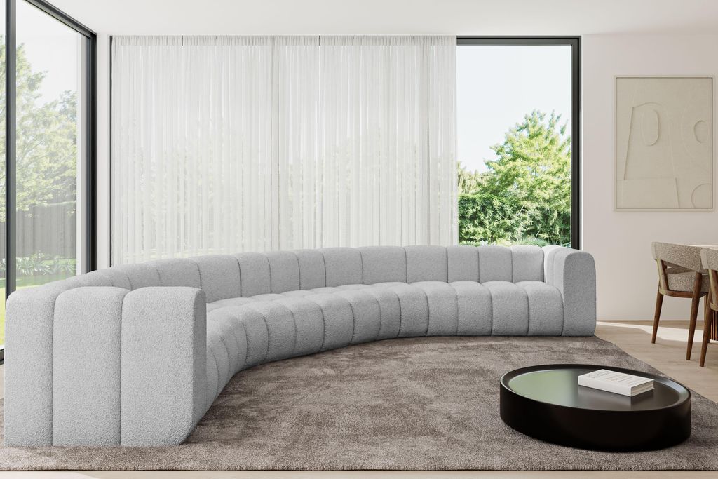 ALTDECOR Modulares Sofa Ecksofa in U-Form - Lazro-U1 - 373x373x70 cm Hellgrau - Corner modular Sofa Eckcouch Couch Wohnlandschaft Cauchsofa Bodenso...