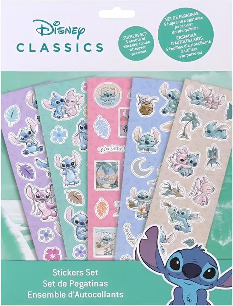 Kids Euroswan | Aufkleber Set - Disney Stitch - 5 Bögen - Für Kinder - Selbstklebend