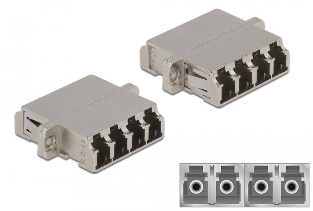 Delock LWL Kupplung LC Quad Buchse zu LC Quad Buchse Singlemode Metall