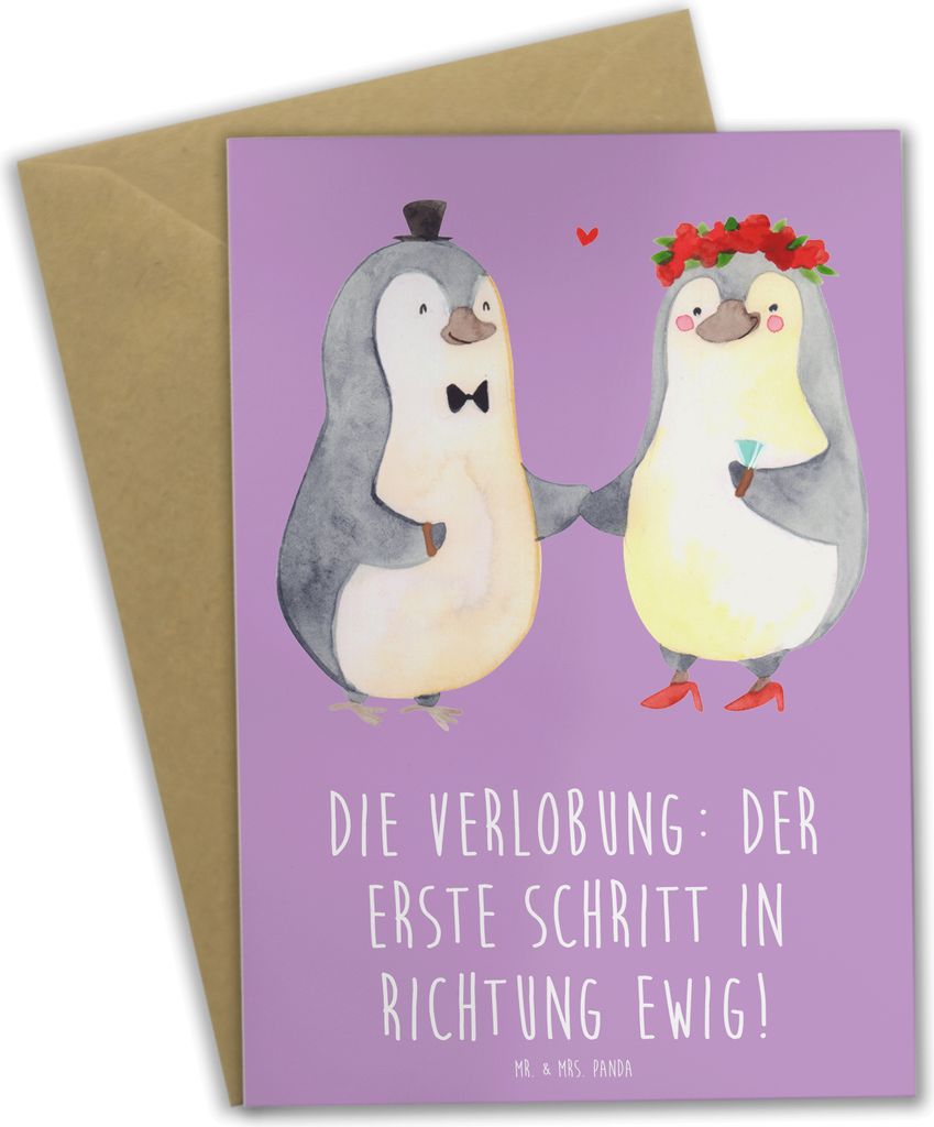 Mr. & Mrs. Panda valentinstagskarte Verlobung Schritt - Lavendeltraum - Geschenk, Brautpaar, hochzeitskarten, Vertrauen, einladungskarten, osterkar...