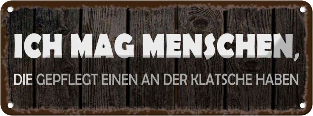 vianmo Blechschild 10x27 cm ich mag Menschen die gepflegt Essen Trinken