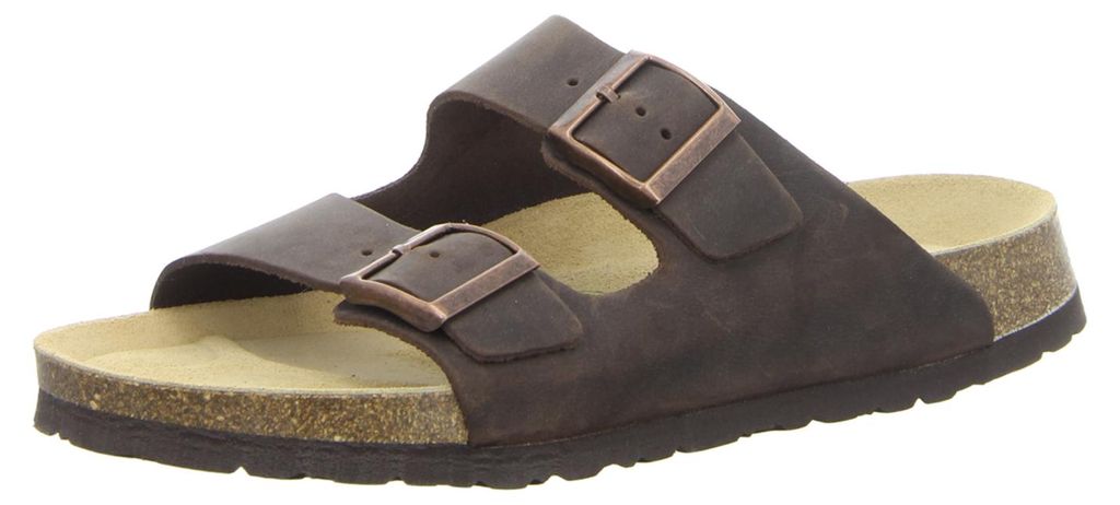 Natural Sense Uni Hausschuhe Pantolette Sandale Leder braun Produktbild 