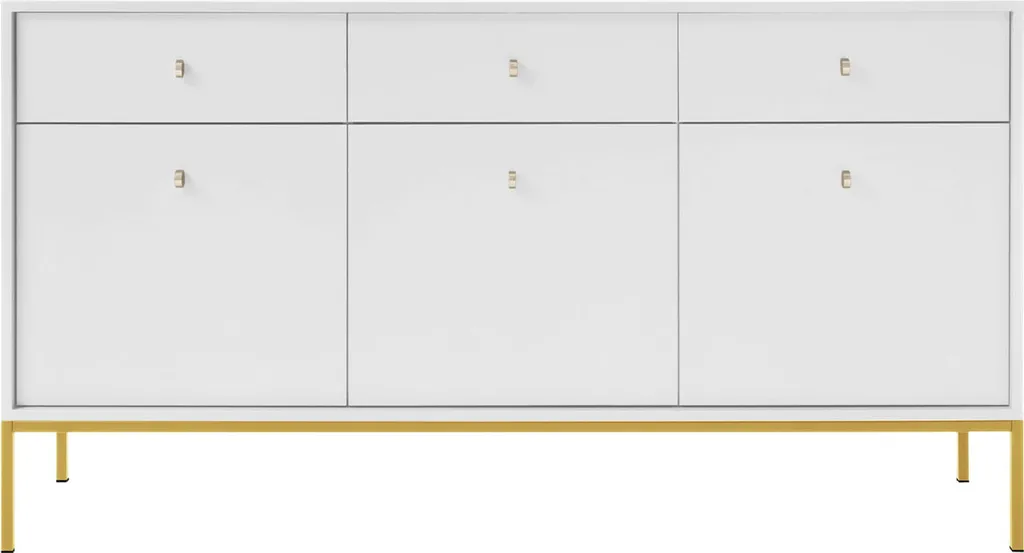 Commode combinée moderne PANRUP 2 blanc pour optimiser un studio