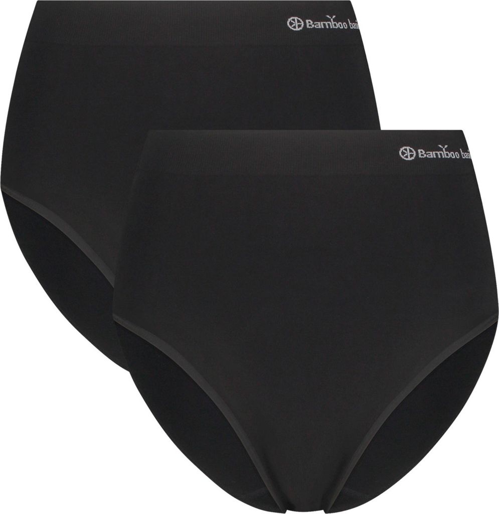 Bamboo Basics Nahtloser Extrahoher Slip Amy - Black - 2-Pack, Farbe:Black, Größe:M