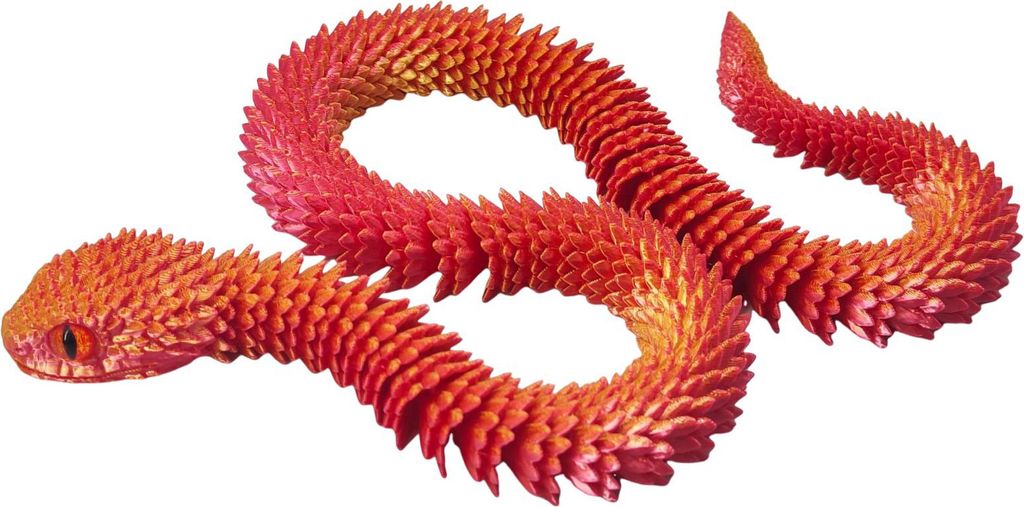 3D-gedrucktes Schlangenspielzeug, artikulierte Viper-Figur, Zappelschlangenspielzeug, Sammler-Schlangenmodell mit flexiblen Gelenken für die Schre...