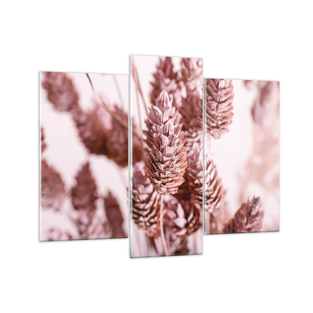 Bilder auf glas - 3 Teile - Getrocknet Blume Eco - 130x100cm - Glasbilder - Wandbilder - Bilder - zum Aufhängen bereit - Wanddekoration aus Glas -...