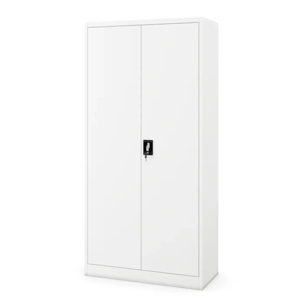 Armoire de rangement haute en acier pour dossiers et fournitures bureau