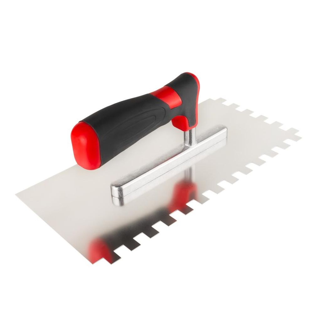 Zahnkelle 10mm Edelstahl rostfrei | Grobe Fliesenkelle für große Bodenplatten | XXL Zahnspachtel für hohlraumfreies Verlegen