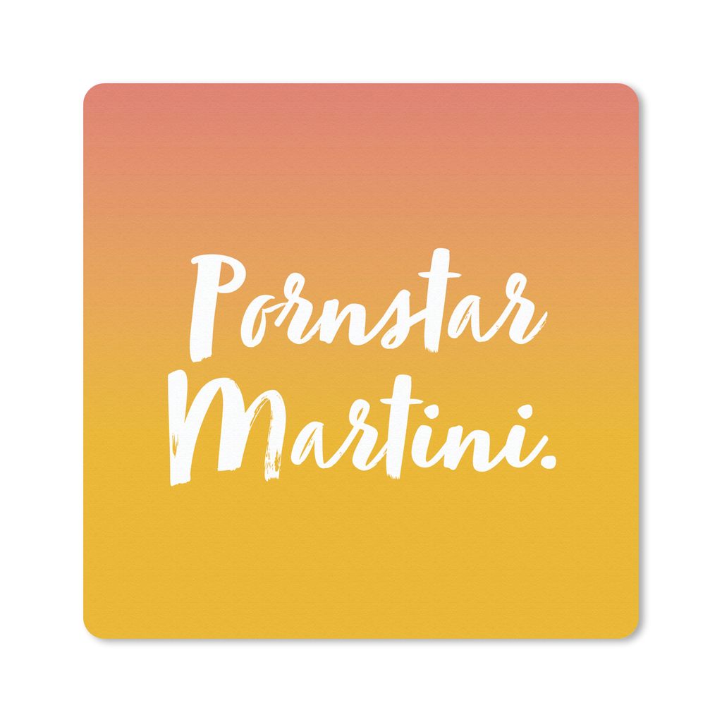 MuchoWow Mauspad Mousepad Zitate - Pornostar Martini - Sprüche - Gelb 30x30 cm - Mousepads - Maus Mat - Pad - Mausunterlage - Gaming