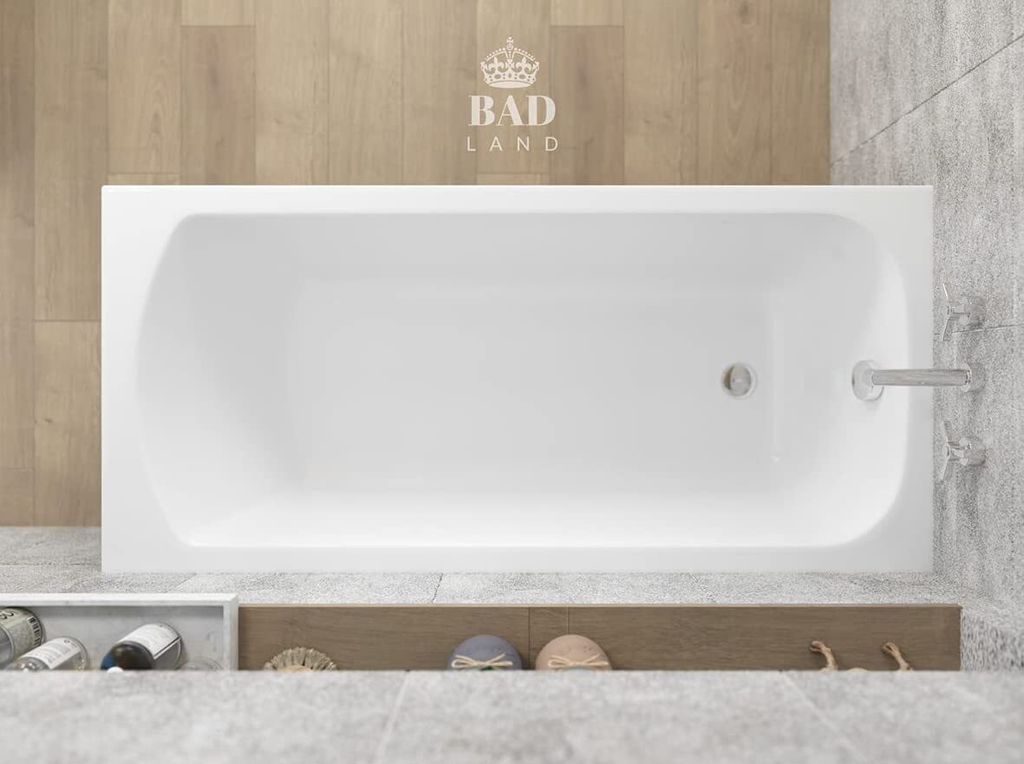 BADLAND Badewanne QUADRO 180x80 - Komplettset Made In EU