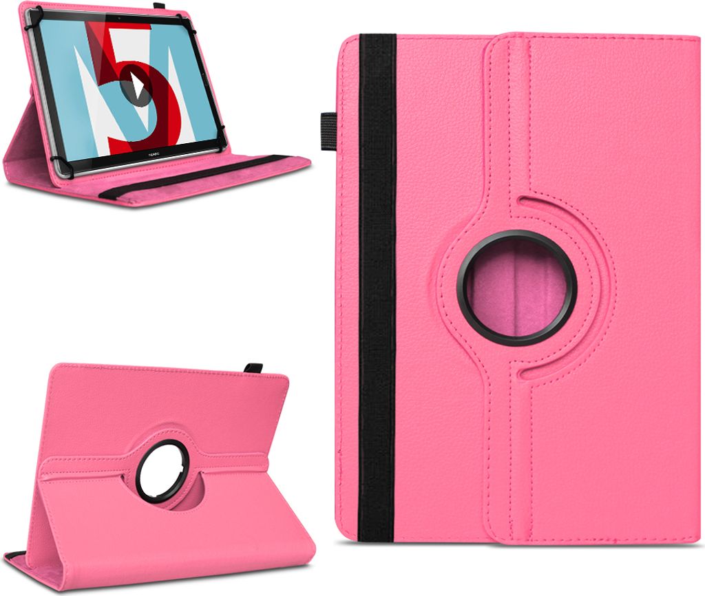 Tablet Hülle für Huawei MediaPad T5 T3 T2 T1 10.1 Tasche Schutzhülle 360 DrehbarFarben:Pink