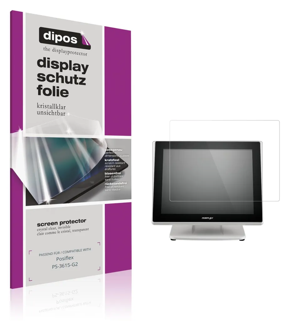 2 Films protecteurs écran Posiflex PS-3615-G2 ultra-résistants et clairs
