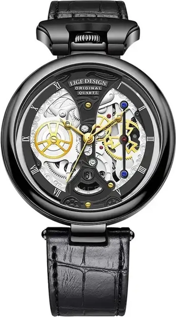 Montre LIGE Harold KP29525 : Chronographe Élégance Noire Homme