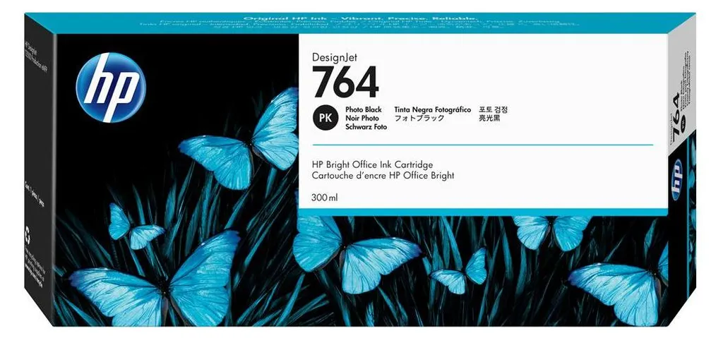 HP 764 Noir Photo 300 ml : Cartouche d'encre pour Impression de Plans