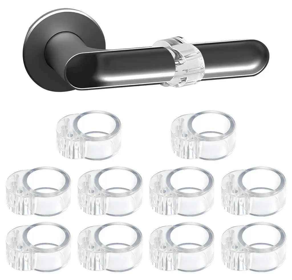 Anneau de Protection Poignée de Porte Transparent Lot de 10 en PVC Souple