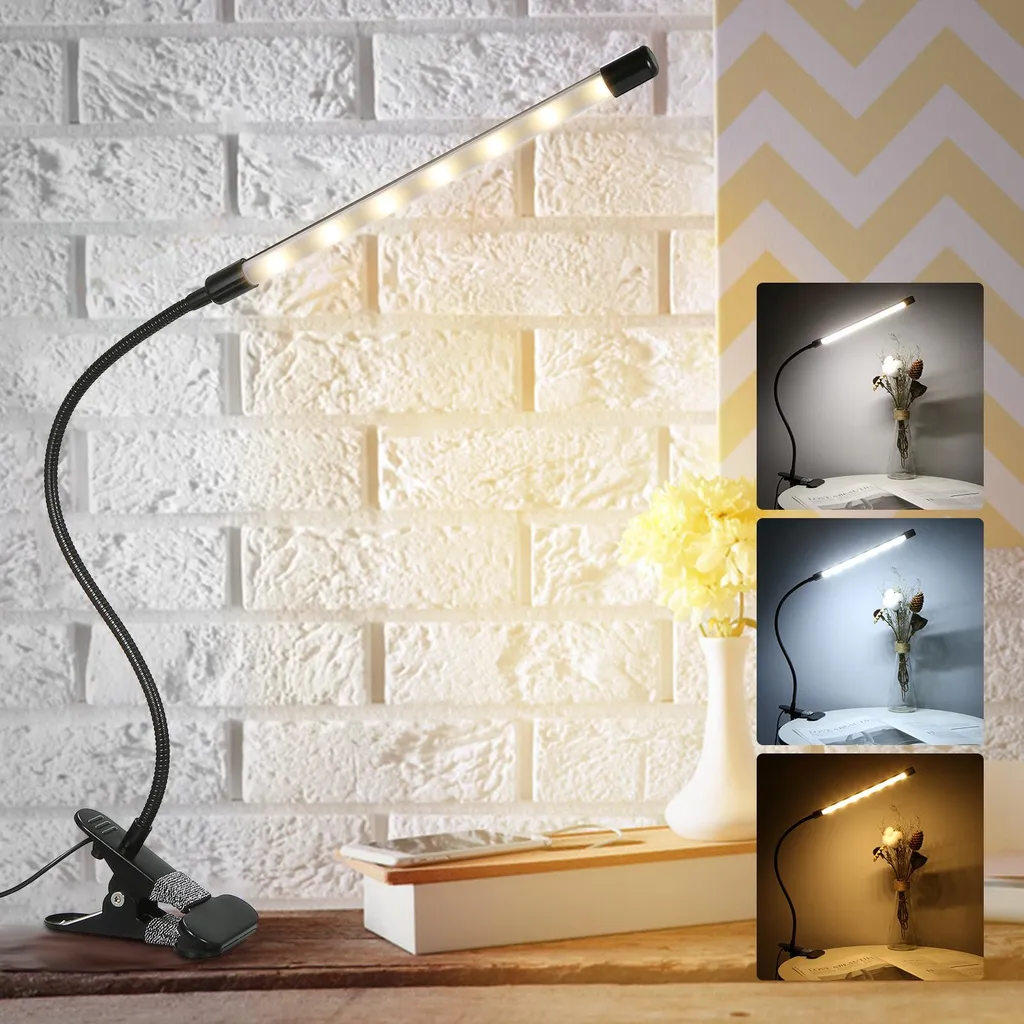 Lampe LED à clipser - 10 niveaux de luminosité et angle ajustable 360°