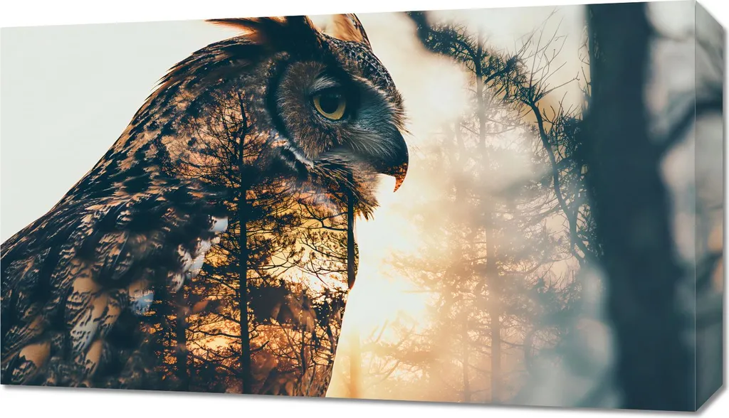 Image Hibou fantôme 70 x 40 cm - Habillez vos murs vides avec élégance
