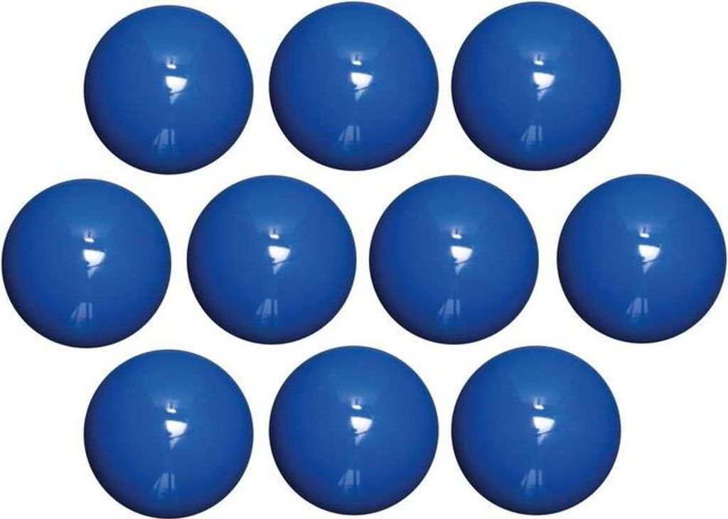 MAUL Magnet Kugel 10 Stück 0,6 kg Kunststoff Ferrit bruchsicher lackiert Ø 3 x 2 cm blau