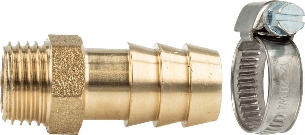 tecuro Sauger Schlauchtülle Ø 33 mm x 1 Zoll AG und W4 Schlauchschelle 32-50 mm