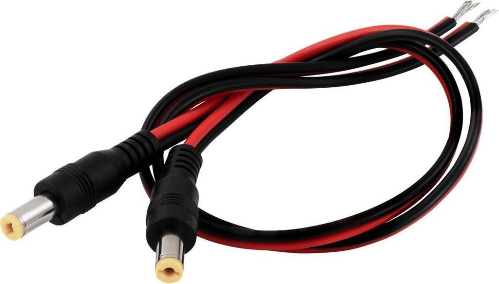 DC-Hohlstecker McPower 5,5x2,1mm, 30cm Kabel, 2er-Set