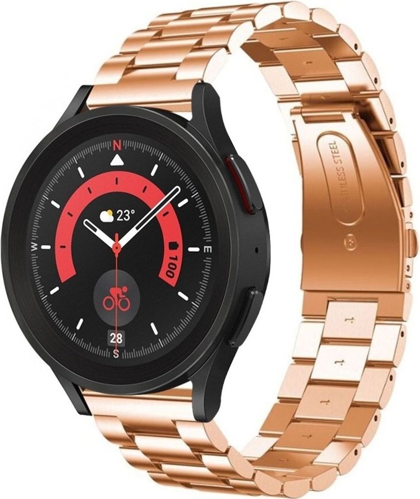 Strap-it Stahlarmband - Kompatibel mit Samsung Galaxy Watch 5 Pro Armband Ersatzarmband Edelstahl - Faltschließe - Hochwertiges Material - für Sm...