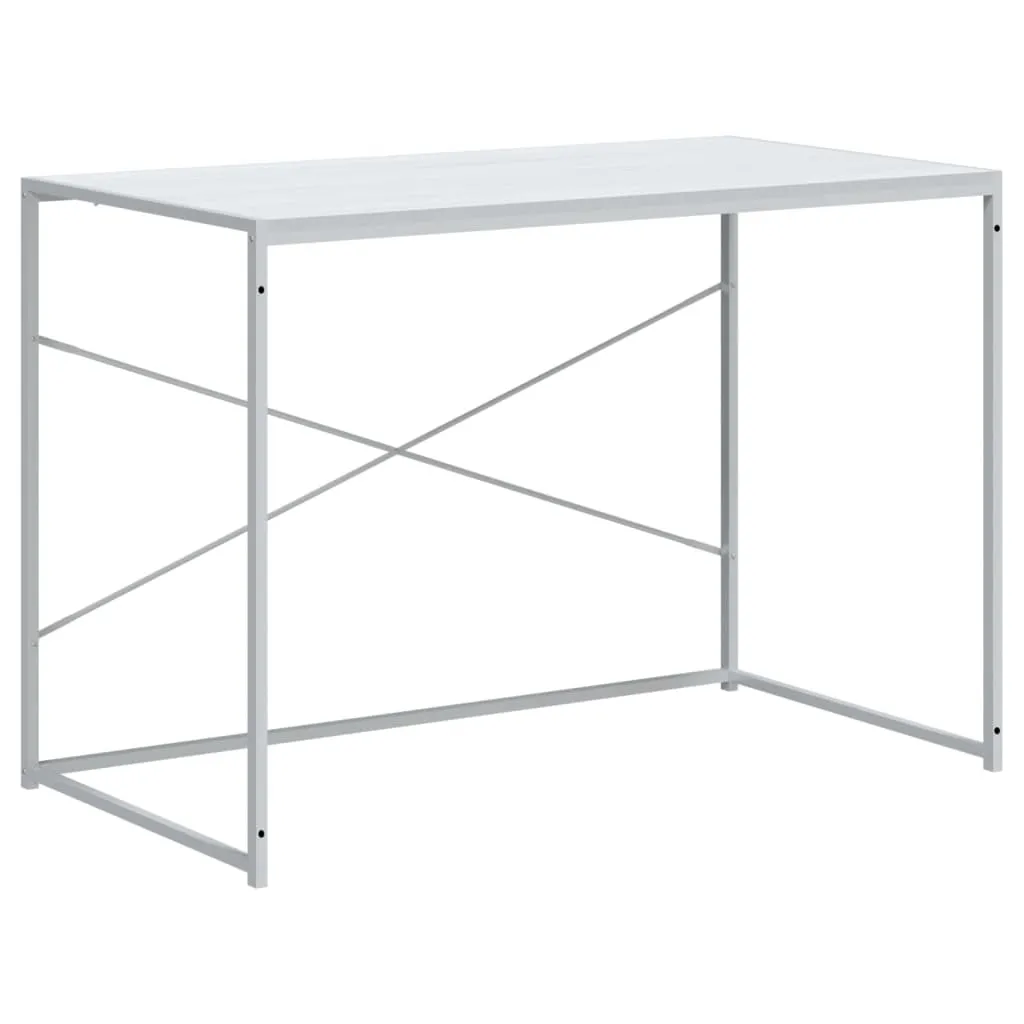 Table de bureau pour télétravail blanc 110x60x70 cm bois composite chic