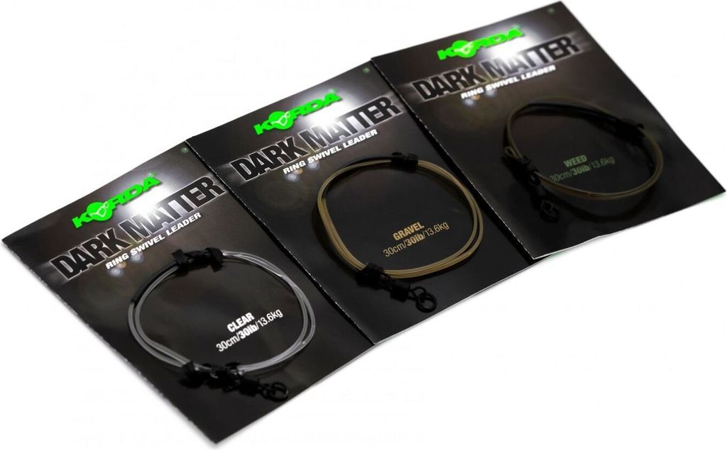 Korda Dark Matter Leader Ring Swivel 30lb 30cm - Karpfenvorfach, Farbe:Weed