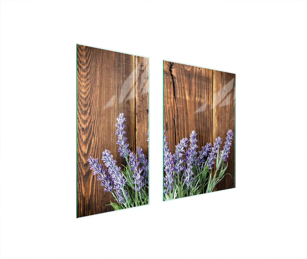Set 2 Copri Fornelli Universali 75x52 - Vetro Antigraffio Lavanda