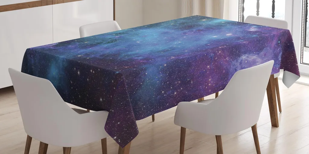 Tovaglia Design Spaziale ABAKUHAUS Blu Viola 140x240 - Lusso Pratico